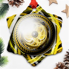 Incredible Eye Of A Yellow Construction Robot Ornament (snowflake) by jayaprime