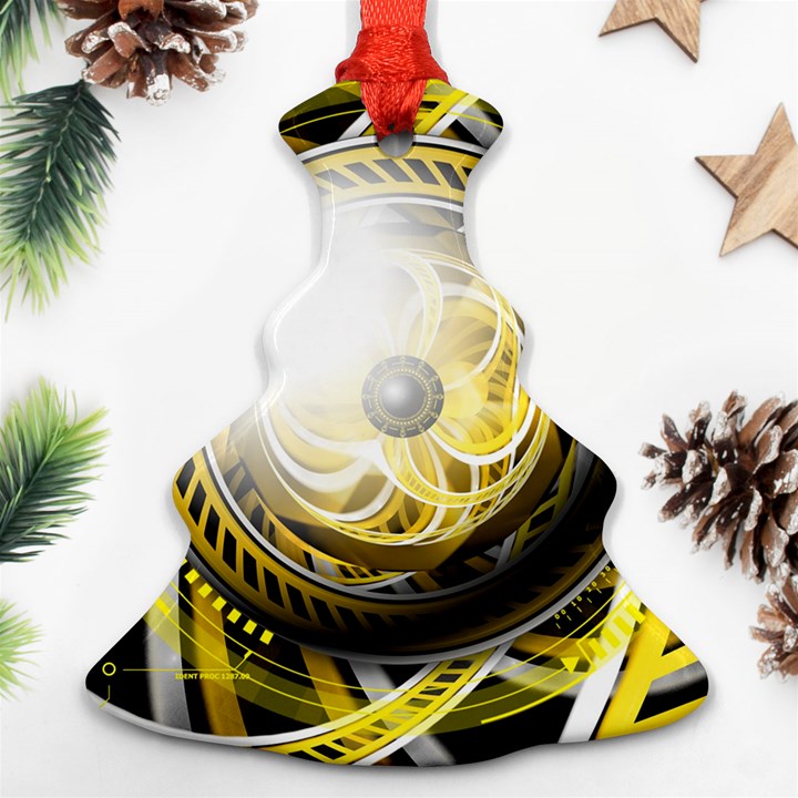 Incredible Eye of a Yellow Construction Robot Ornament (Christmas Tree) 