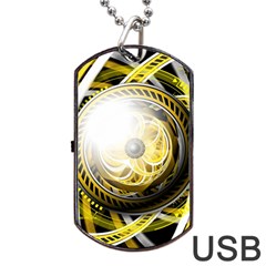 Incredible Eye Of A Yellow Construction Robot Dog Tag Usb Flash (one Side) by jayaprime