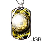 Incredible Eye of a Yellow Construction Robot Dog Tag USB Flash (Two Sides) Front