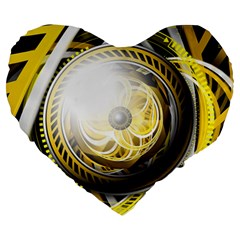 Incredible Eye Of A Yellow Construction Robot Large 19  Premium Heart Shape Cushions by jayaprime