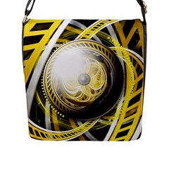 Incredible Eye Of A Yellow Construction Robot Flap Messenger Bag (l)  by jayaprime