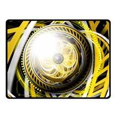 Incredible Eye Of A Yellow Construction Robot Double Sided Fleece Blanket (small)  by jayaprime