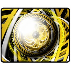 Incredible Eye Of A Yellow Construction Robot Double Sided Fleece Blanket (medium)  by jayaprime