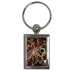 Midnight Never Ends, A Red Checkered Diner Fractal Key Chains (rectangle)  by jayaprime