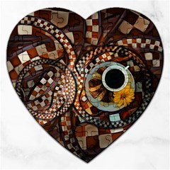 Midnight Never Ends, A Red Checkered Diner Fractal Jigsaw Puzzle (heart) by jayaprime