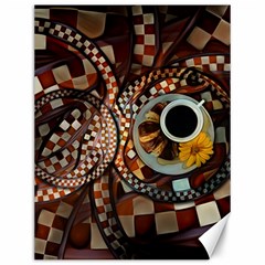 Midnight Never Ends, A Red Checkered Diner Fractal Canvas 12  X 16   by jayaprime