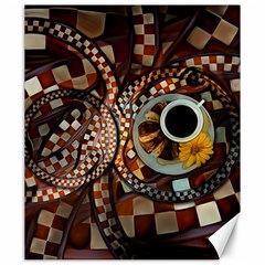 Midnight Never Ends, A Red Checkered Diner Fractal Canvas 20  X 24   by jayaprime