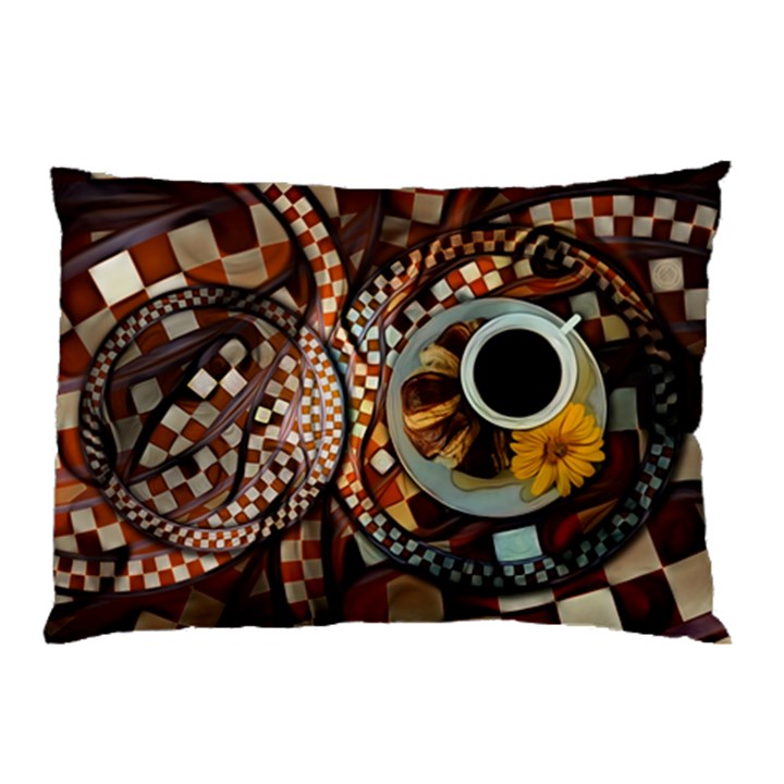 Midnight Never Ends, a Red Checkered Diner Fractal Pillow Case