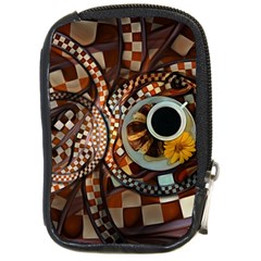 Midnight Never Ends, A Red Checkered Diner Fractal Compact Camera Cases by jayaprime