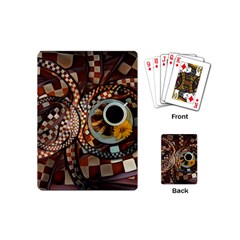 Midnight Never Ends, A Red Checkered Diner Fractal Playing Cards (mini)  by jayaprime