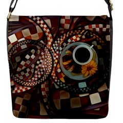 Midnight Never Ends, A Red Checkered Diner Fractal Flap Messenger Bag (s) by jayaprime