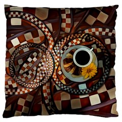 Midnight Never Ends, A Red Checkered Diner Fractal Standard Flano Cushion Case (one Side) by jayaprime