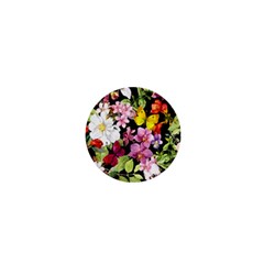 Beautiful,floral,hand Painted, Flowers,black,background,modern,trendy,girly,retro 1  Mini Buttons by NouveauDesign