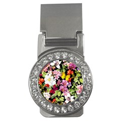 Beautiful,floral,hand Painted, Flowers,black,background,modern,trendy,girly,retro Money Clips (cz)  by NouveauDesign