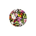 Beautiful,floral,hand painted, flowers,black,background,modern,trendy,girly,retro Golf Ball Marker Front