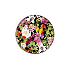 Beautiful,floral,hand Painted, Flowers,black,background,modern,trendy,girly,retro Hat Clip Ball Marker by NouveauDesign