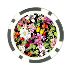 Beautiful,floral,hand Painted, Flowers,black,background,modern,trendy,girly,retro Poker Chip Card Guard (10 Pack) by NouveauDesign