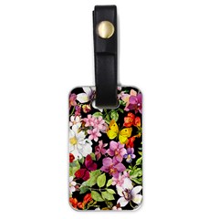 Beautiful,floral,hand Painted, Flowers,black,background,modern,trendy,girly,retro Luggage Tags (one Side)  by NouveauDesign