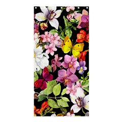 Beautiful,floral,hand Painted, Flowers,black,background,modern,trendy,girly,retro Shower Curtain 36  X 72  (stall)  by NouveauDesign