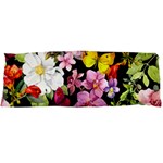 Beautiful,floral,hand painted, flowers,black,background,modern,trendy,girly,retro Body Pillow Case Dakimakura (Two Sides) Front