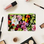 Beautiful,floral,hand painted, flowers,black,background,modern,trendy,girly,retro Cosmetic Bag (XS) Back