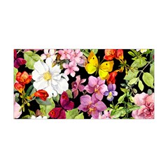 Beautiful,floral,hand Painted, Flowers,black,background,modern,trendy,girly,retro Yoga Headband by NouveauDesign