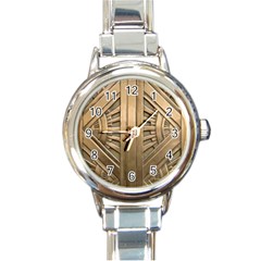 Art Deco Gold Door Round Italian Charm Watch by NouveauDesign