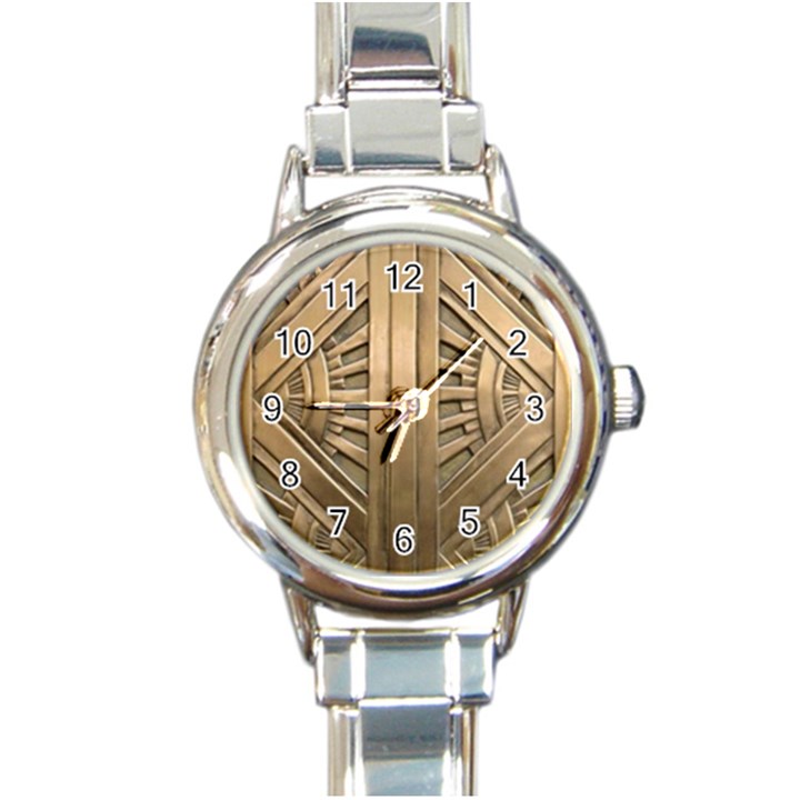 Art deco gold door Round Italian Charm Watch