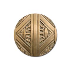 Art Deco Gold Door Magnet 3  (round) by NouveauDesign