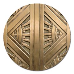 Art Deco Gold Door Magnet 5  (round) by NouveauDesign