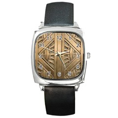 Art Deco Gold Door Square Metal Watch by NouveauDesign