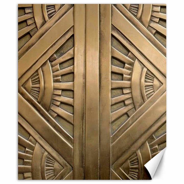 Art deco gold door Canvas 8  x 10 