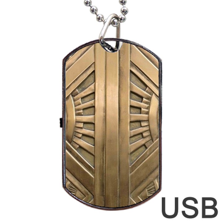 Art deco gold door Dog Tag USB Flash (One Side)