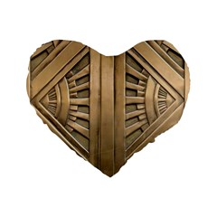 Art Deco Gold Door Standard 16  Premium Heart Shape Cushions by NouveauDesign