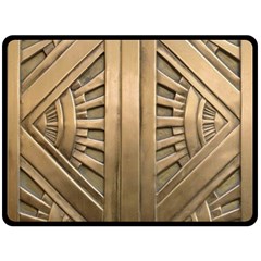 Art Deco Gold Door Double Sided Fleece Blanket (large)  by NouveauDesign