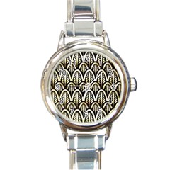 Art Deco Round Italian Charm Watch by NouveauDesign