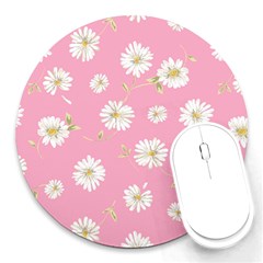 Pink Flowers Round Mousepads by NouveauDesign