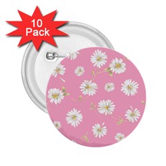 Pink Flowers 2 25  Buttons (10 Pack)  by NouveauDesign