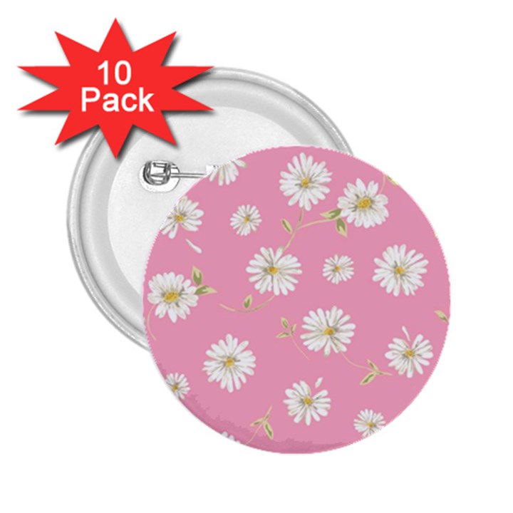 pink flowers 2.25  Buttons (10 pack) 