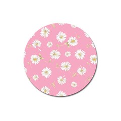 Pink Flowers Magnet 3  (round) by NouveauDesign