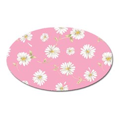 Pink Flowers Oval Magnet by NouveauDesign