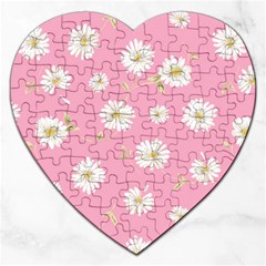 Pink Flowers Jigsaw Puzzle (heart) by NouveauDesign