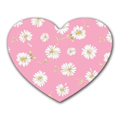 Pink Flowers Heart Mousepads by NouveauDesign