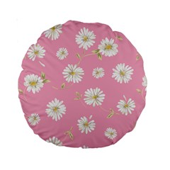 Pink Flowers Standard 15  Premium Round Cushions by NouveauDesign