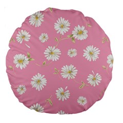 Pink Flowers Large 18  Premium Round Cushions by NouveauDesign