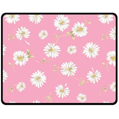 Pink Flowers Double Sided Fleece Blanket (medium)  by NouveauDesign