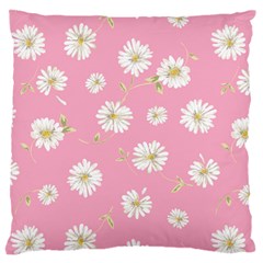 Pink Flowers Large Flano Cushion Case (one Side) by NouveauDesign