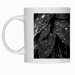 Black and White Leaves Photo White Mugs