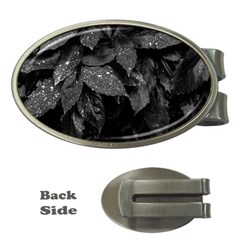 Black and White Leaves Photo Money Clips (Oval) 